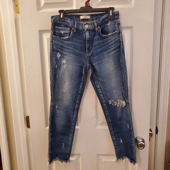 MOUSSY VINTAGE Denim - Moussy Vintage Jeans Women 26 Mid Rise Ankle Tapered‎ Distressed Blue Chic Japan